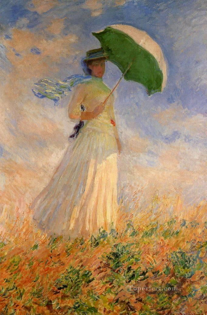 Woman with a Parasol Facing Right Claude Monet Oil Paintings